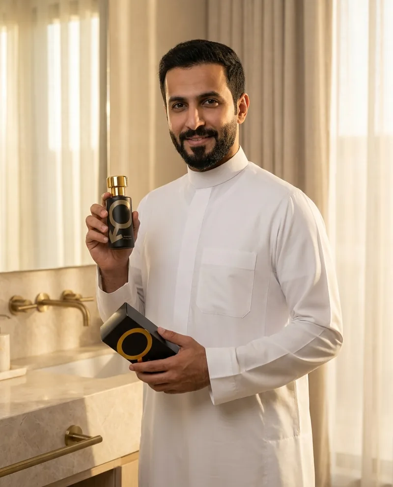 عطر فيرومون أسود ذهبي رجالي — ثبات يدوم دون إعادة رش